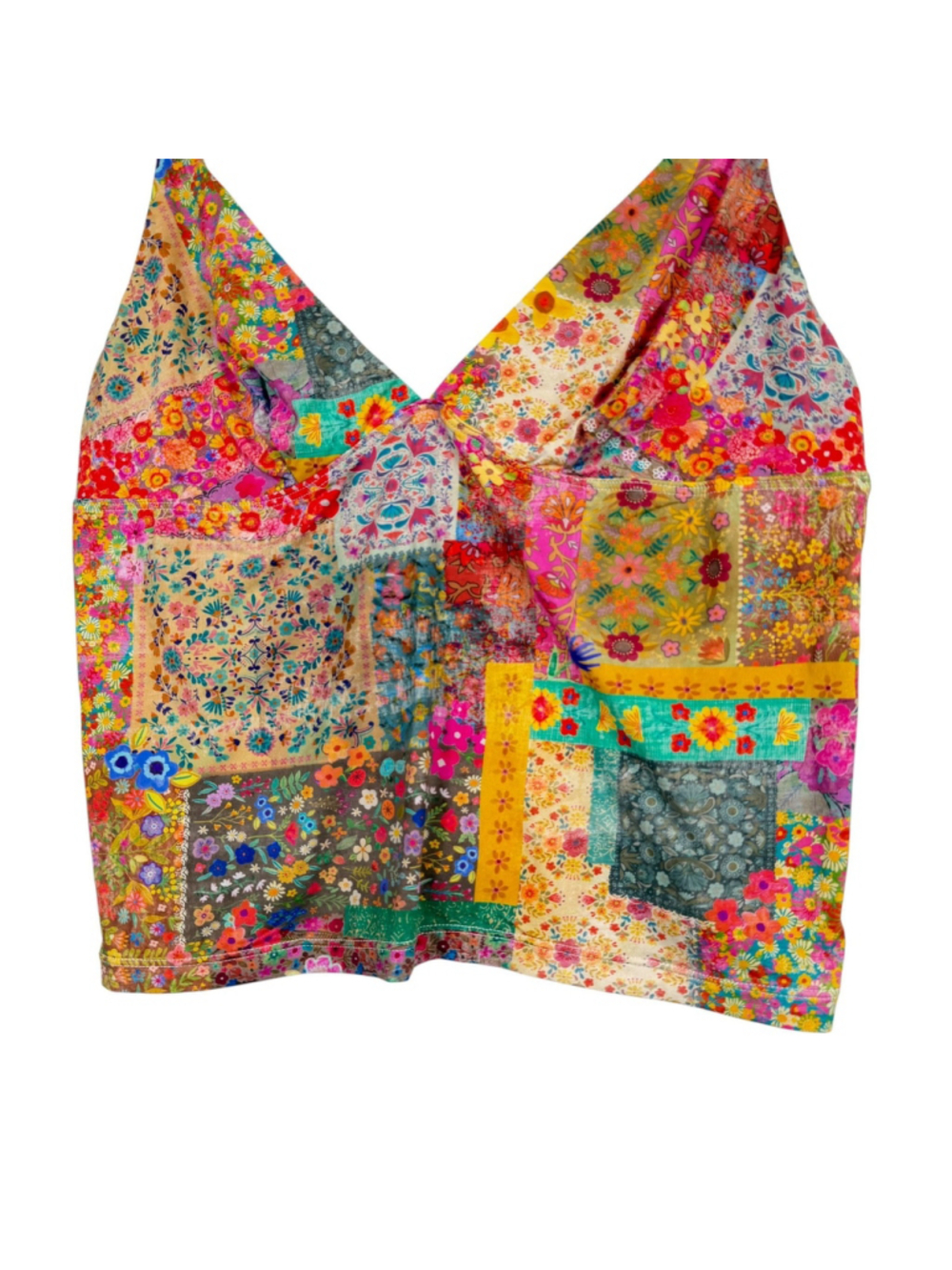 Natural Life Camisole Top Multi Floral Adjustable Strap Plunge V Neck Women's M - Picture 4 of 7